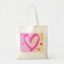 Harten in roze gradiënt tote bag