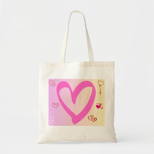 Harten in roze gradiënt tote bag (Voorkant)