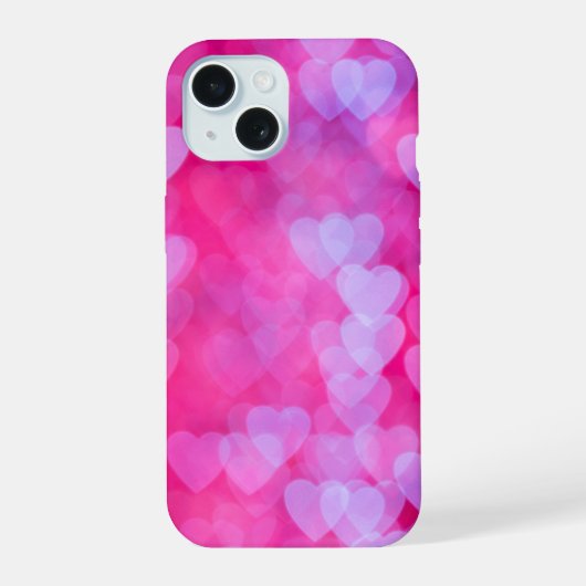 Harten in Roze & Lavendel iPhone 15 Case (Achterkant)