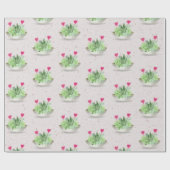 Harten in Succulent Plant op Terrazzo Cadeaupapier (Vlak)