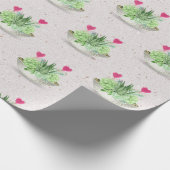 Harten in Succulent Plant op Terrazzo Cadeaupapier (Hoek)