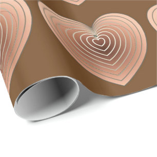 Harten in tinten bruine chocolade achtergrond cadeaupapier