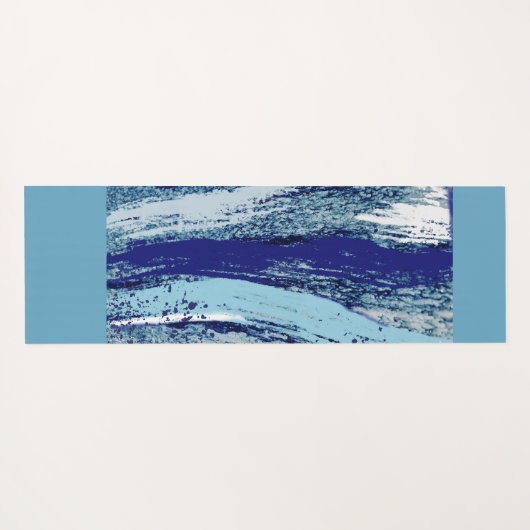 Harten in tinten van oceaanblues en jouw naam yogamat (Achterkant (horizontaal))