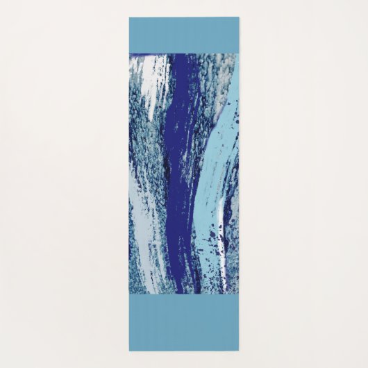 Harten in tinten van oceaanblues en jouw naam yogamat (Achterkant)