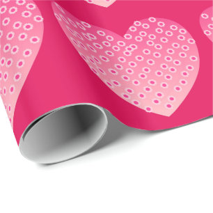 Harten in tinten zacht roze op een opwindende acht cadeaupapier