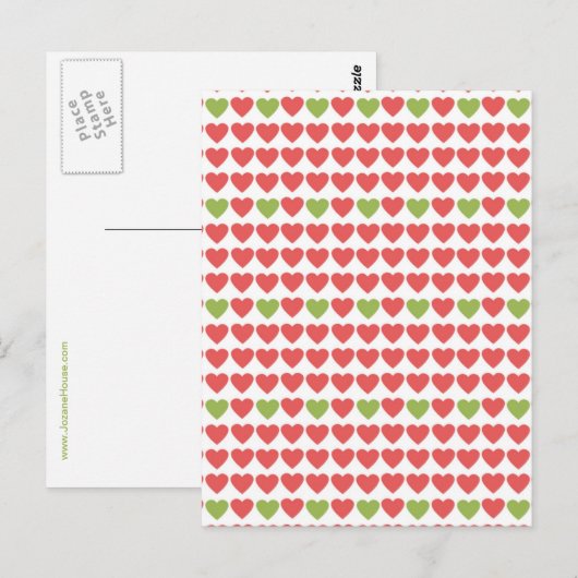 Harten in zalm en olijven briefkaart (Voorkant / Achterkant)