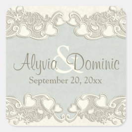 harten Ivoor en Wijze Vierkante Sticker