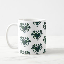 Harten Klaver Plaid Blauw Groen Tartan Clover Koffiemok