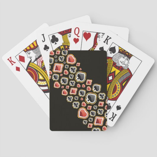 Harten, Klaveren, Ruiten en Schoppen Ontwerp Pokerkaarten (Achterkant)