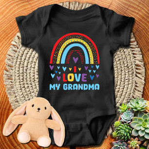 Harten Kleurrijke regenboog Ik hou van mijn oma Romper