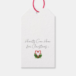 Harten komen thuis voor kerst Feestdagen Candycane Cadeaulabel