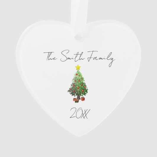 Harten komen thuis voor kerstboom achternaam ornament (achterkant)