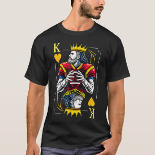 Harten Koning Voetbalspeler Speelkaart T-shirt