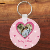 Harten Koppel Aangepaste Foto Valentijnsdag Bruilo Sleutelhanger (Voorkant)