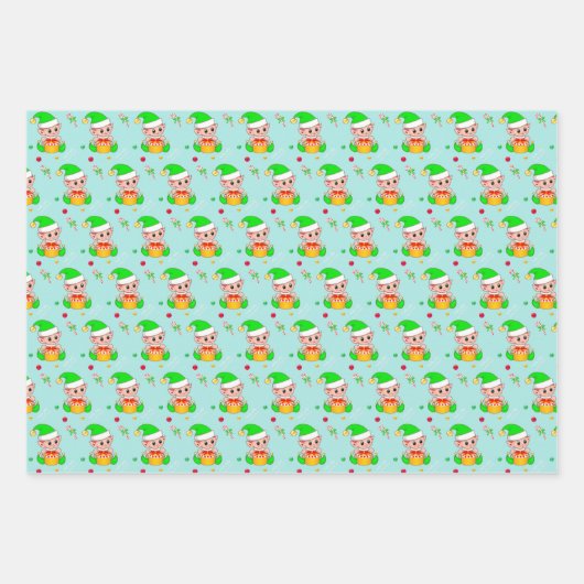 Harten, kousen en kerstmis inpakpapier vel (Voorkant 3)