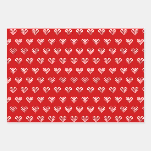 Harten, kousen en kerstmis op rood inpakpapier vel (Voorkant)