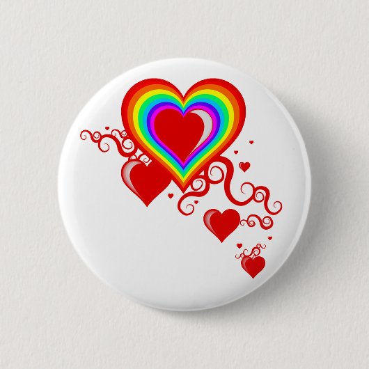 harten kronkelen. regenkom. ronde button 5,7 cm (Voorkant)