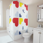 Harten kruis douchegordijn (In situ)