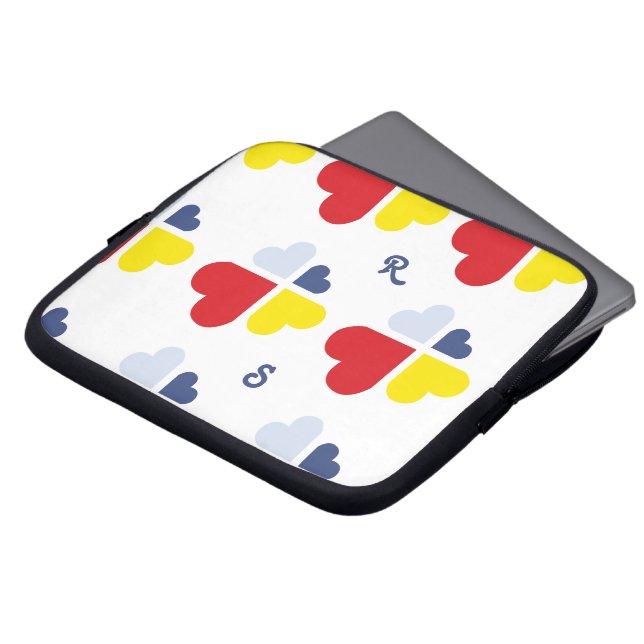 Harten kruis laptop sleeve (Voorkant top)