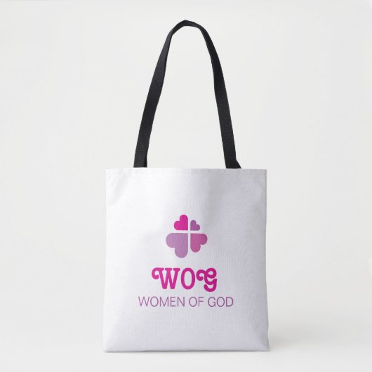 Harten kruis tote bag (Voorkant)