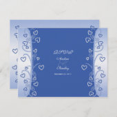 Harten & Krullen Huwelijksreactiekaart RSVP Kaartje (Voorkant / Achterkant)