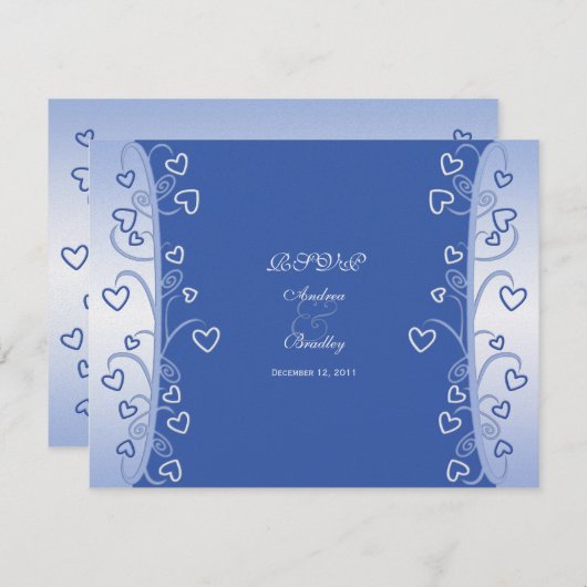 Harten & Krullen Huwelijksreactiekaart RSVP Kaartje (Voorkant / Achterkant)