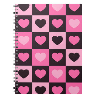 Harten licht roze donkerroze donker burgundy gerui notitieboek