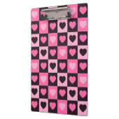 Harten licht roze heet roze donker bordeaux Geruit Klembord (Links)