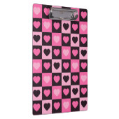 Harten licht roze heet roze donker bordeaux Geruit Klembord (Rechts)