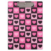 Harten licht roze heet roze donker bordeaux Geruit Klembord (Voorkant)