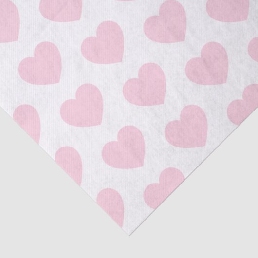 Harten, lichtroze op witpapier tissuepapier (Detail)