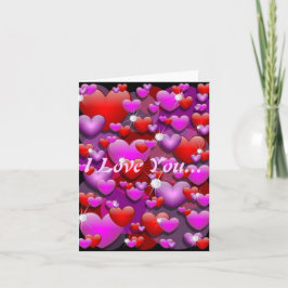 Harten Liefde en Diamanten "Ik hou van je" Kaart