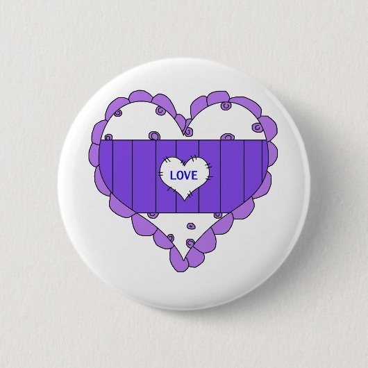 Harten Liefde Paarse Kinder Spullen Ronde Button 5,7 Cm (Voorkant)