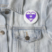 Harten Liefde Paarse Kinder Spullen Ronde Button 5,7 Cm (In situ)