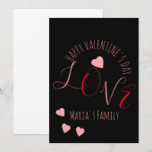 Harten Liefde Valentijnsdag Roze Rode Script Hart Kaart (Voorkant / Achterkant)