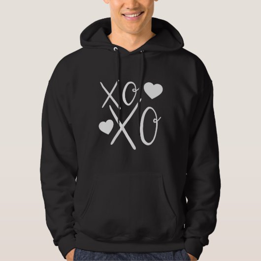 Harten Liefde Xoxo witte harten Valentijnsdag Hoodie (Voorkant)