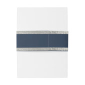 Harten & lint - blauw/zilver uitnodigingen wikkel (Achterkant Voorbeeld)