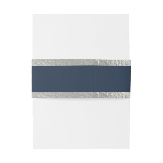 Harten & lint - blauw/zilver uitnodigingen wikkel (Achterkant Voorbeeld)