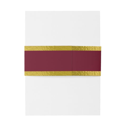 Harten & lint - Bourgogne/Goud Uitnodigingen Wikkel (Achterkant Voorbeeld)