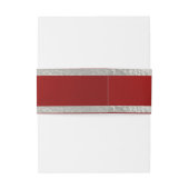 Harten & lint - Crimson/Zilver Uitnodigingen Wikkel (Achterkant Voorbeeld)