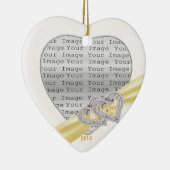 Harten lint ornament zalmkleurig (Rechts)