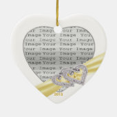 Harten lint ornament zalmkleurig (Achterkant)