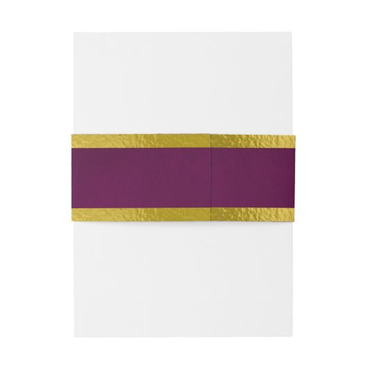 Harten & lint - Paarse/gouden Uitnodigingen Wikkel (Achterkant Voorbeeld)