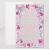 Harten & lint Romance Briefpapier (Voorkant / Achterkant)