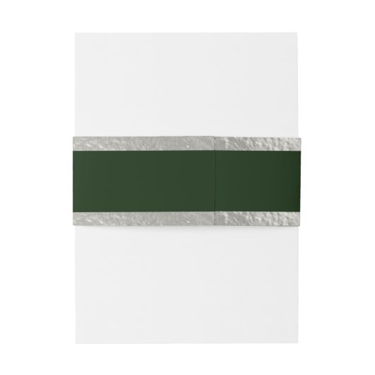 Harten & lint - Smaragdgroen/Zilver Uitnodigingen Wikkel (Achterkant Voorbeeld)