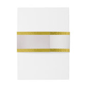 Harten & lint - Wit/Goud Uitnodigingen Wikkel (Achterkant Voorbeeld)