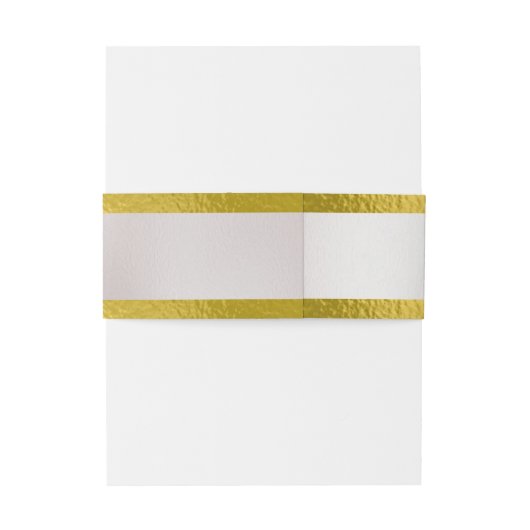 Harten & lint - Wit/Goud Uitnodigingen Wikkel (Achterkant Voorbeeld)