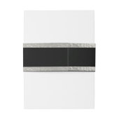 Harten & lint - Zwart/Zilver Uitnodigingen Wikkel (Achterkant Voorbeeld)