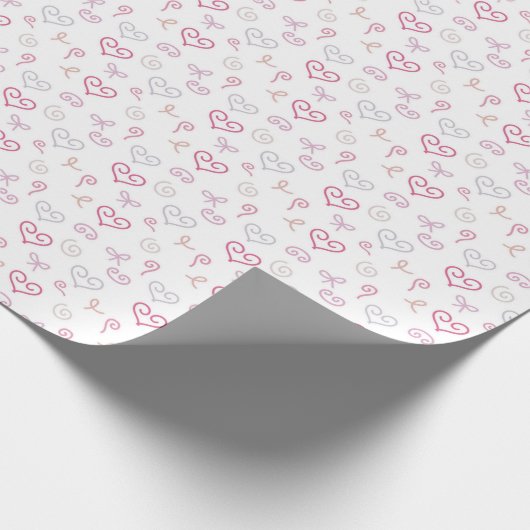 Harten, linten en wervelingen cadeaupapier (Hoek)