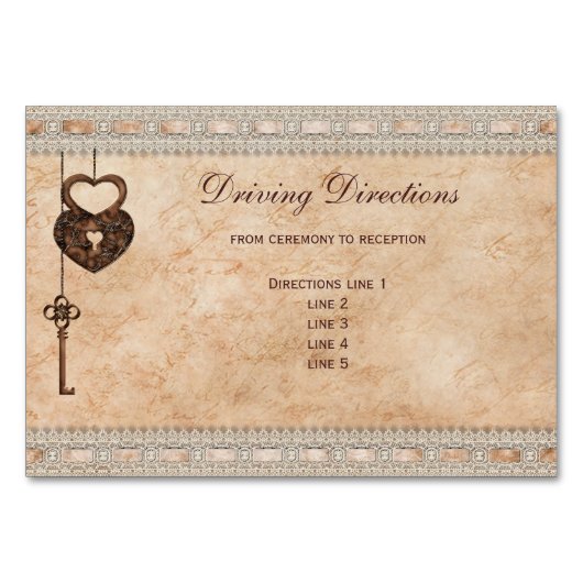  Harten Lock en Key Receptie Insert Kaart (Achterkant)